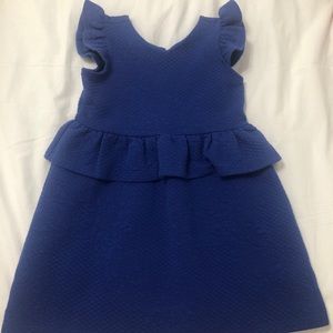 Girls Janie & Jack Royal Blue Peplum Dress Size 4